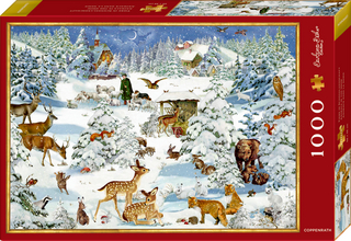 Boxpuzzle Tiere in Schneelandschaft (1000 Teile)