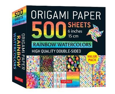Origami Paper 500 sheets Rainbow Watercolors 6" (15 cm) - 