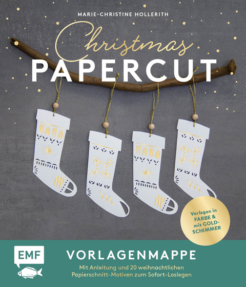 Set: Christmas Papercut &ndash; Die Vorlagenmappe mit Anleitung und 20 weihnachtlichen Papierschnitt-Motiven zum Sofort-Loslegen - Marie-Christine Hollerith
