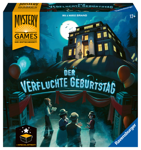 Ravensburger Familienspiel &ndash; 26948 Mystery Games: Der verfluchte Geburtstag &ndash; kooperatives Geschichten-Mystery-Spiel f&uuml;r 2-4 Spieler ab 12 Jahren