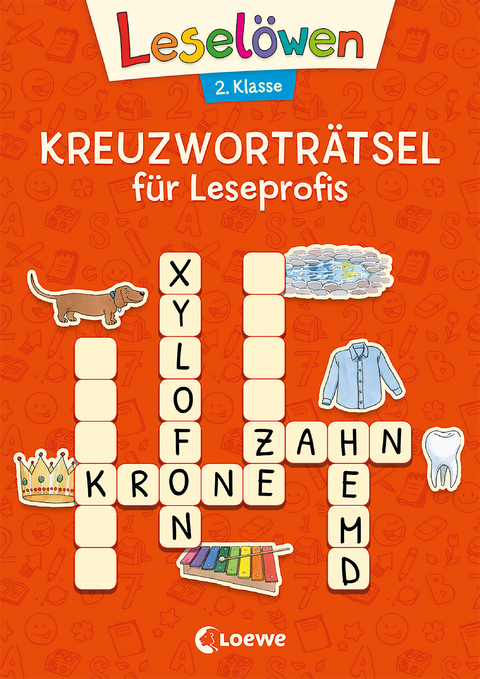Lesel&ouml;wen Kreuzwortr&auml;tsel f&uuml;r Leseprofis - 2. Klasse (Rotorange)