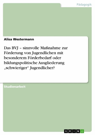 Das BVJ – sinnvolle Maßnahme zur Förderung von Jugendlichen mit besonderem Förderbedarf oder bildungspolitische Ausgliederung „schwieriger“ Jugendlicher?