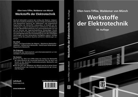 Werkstoffe der Elektrotechnik - Ellen Ivers-Tiffée, Waldemar von Münch