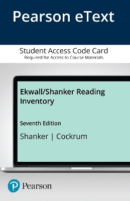 Ekwall/Shanker Reading Inventory -- Pearson eText