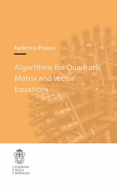 Algorithms for Quadratic Matrix and Vector Equations -  Federico Poloni
