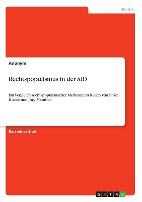 Rechtspopulismus in der AfD -  Anonymous