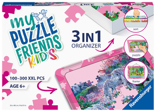 Ravensburger - 13275 3in1 Organizer für Kinderpuzzle in rosa - Puzzle-Aufbewahrung für Kinder ab 6 Jahren, mit Puzzlematte, Puzzle-Sortierschale und Puzzlerahmen