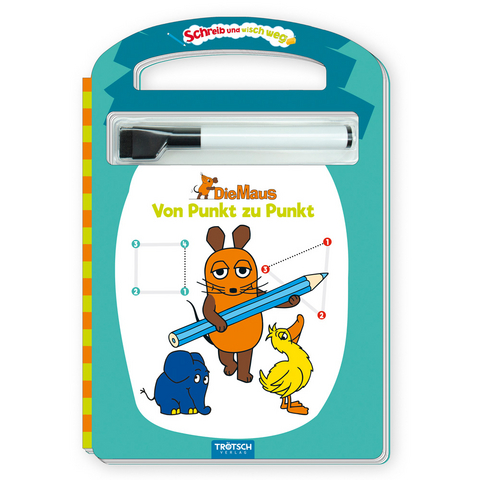 Tr&ouml;tsch Die Maus Schreib und wisch weg Pappenbuch Von Punkt zu Punkt - 