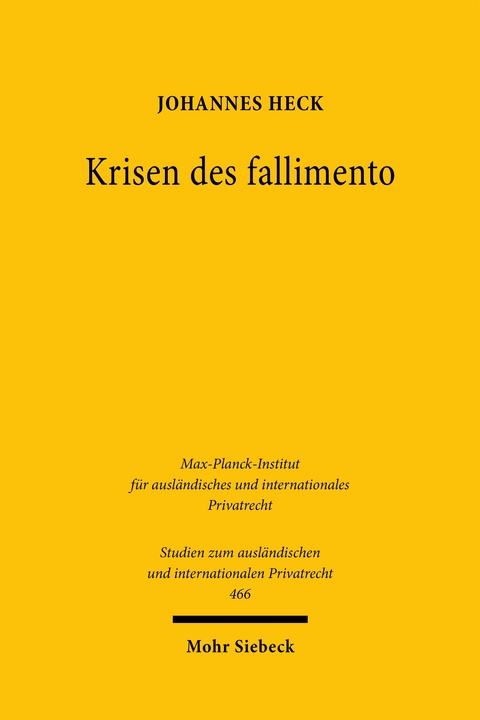 Krisen des fallimento - Johannes Heck