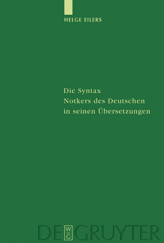 Die Syntax Notkers des Deutschen in seinen Übersetzungen