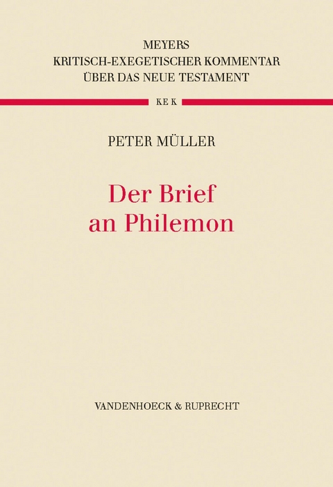 Der Brief an Philemon -  Peter M&uuml;ller