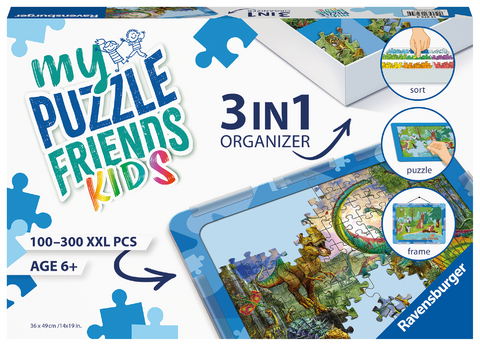 Ravensburger - 13274 3in1 Organizer f&uuml;r Kinderpuzzle in blau - Puzzle-Aufbewahrung f&uuml;r Kinder ab 6 Jahren, mit Puzzlematte, Puzzle-Sortierschale und Puzzlerahmen