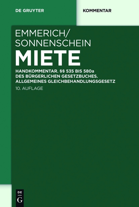Miete - Volker Emmerich, J&uuml;rgen Sonnenschein