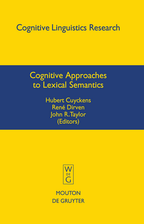Cognitive Approaches to Lexical Semantics - 