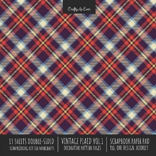 Vintage Plaid 1 Scrapbook Paper Pad 8x8 Scrapbooking Kit for Cardmaking Gifts, DIY Crafts, Printmaking, Papercrafts, Decorative Pattern Pages