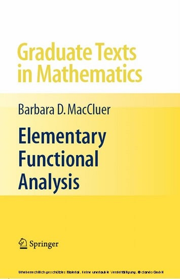 Elementary Functional Analysis -  Barbara MacCluer