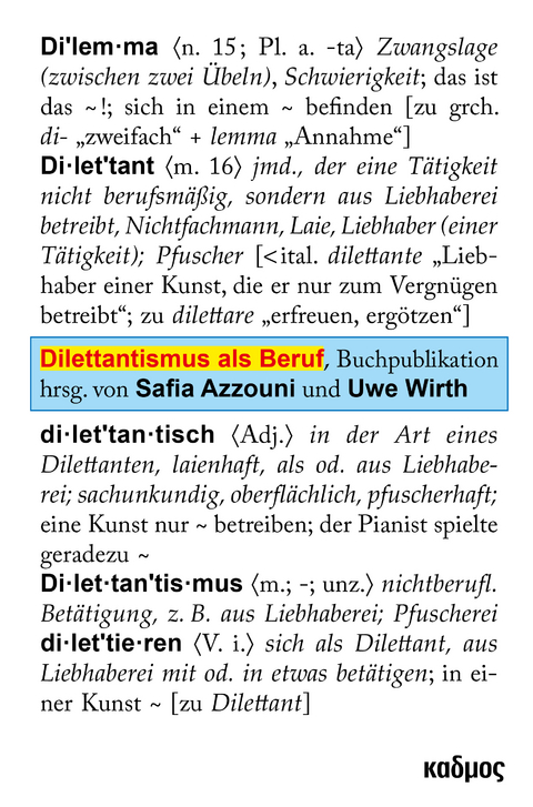 Dilettantismus als Beruf - 