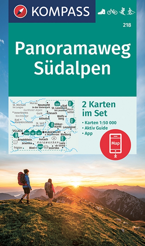 KOMPASS Wanderkarten-Set 218 Panoramaweg S&uuml;dalpen (2 Karten) 1:25.000
