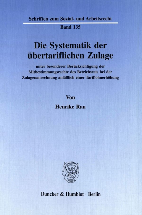 Die Systematik der &uuml;bertariflichen Zulage - Henrike Rau