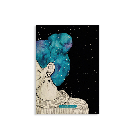 matabooks - Jana Notizbuch A5 "Blue Starry Sky" (blanko, farbig)