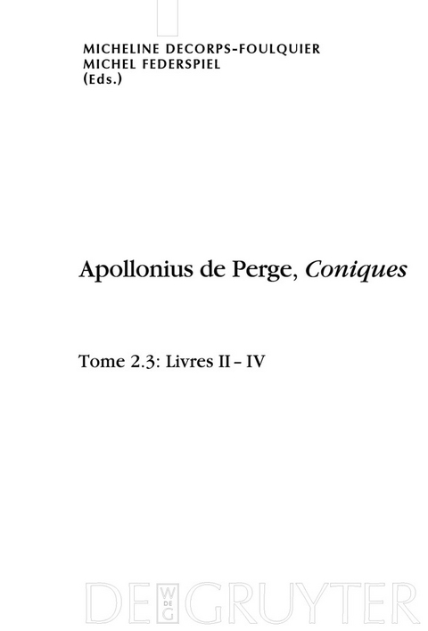 Livres II-IV. &Eacute;dition et traduction du texte grec - 
