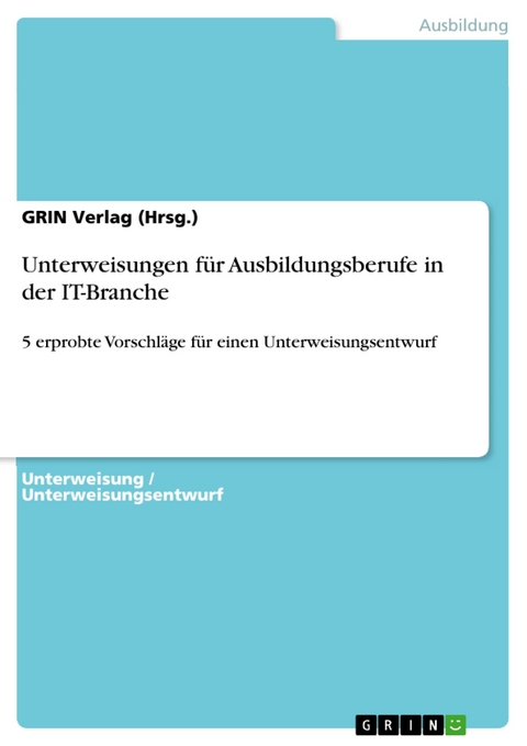 Unterweisungen f&uuml;r Ausbildungsberufe in der IT-Branche - GRIN Verlag (Hrsg.)