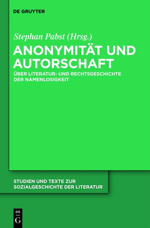 Anonymit&auml;t und Autorschaft - 