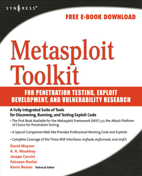 Metasploit Toolkit for Penetration Testing, Exploit Development, and Vulnerability Research -  David Maynor