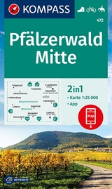 KOMPASS Wanderkarte 472 Pf&auml;lzerwald Mitte 1:25.000