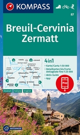 KOMPASS Wanderkarte 87 Breuil-Cervinia, Zermatt 1:50.000 - 