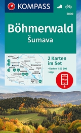 KOMPASS Wanderkarten-Set 2000 B&ouml;hmerwald, Sumava (2 Karten) 1:50.000