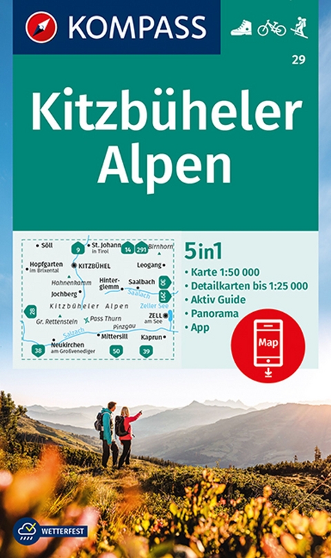 KOMPASS Wanderkarte 29 Kitzb&uuml;heler Alpen 1:50.000