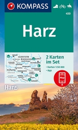 KOMPASS Wanderkarten-Set 450 Harz (2 Karten) 1:50.000 - 