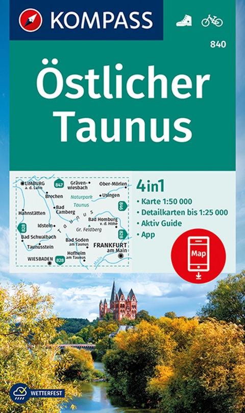 KOMPASS Wanderkarte 840 &Ouml;stlicher Taunus 1:50.000