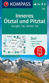 KOMPASS Wanderkarte 042 Inneres &Ouml;tztal und Pitztal, Gurgler Tal, Venter Tal 1:25.000