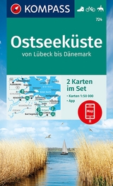KOMPASS Wanderkarten-Set 724 Ostseek&uuml;ste von L&uuml;beck bis D&auml;nemark (2 Karten) 1:50.000