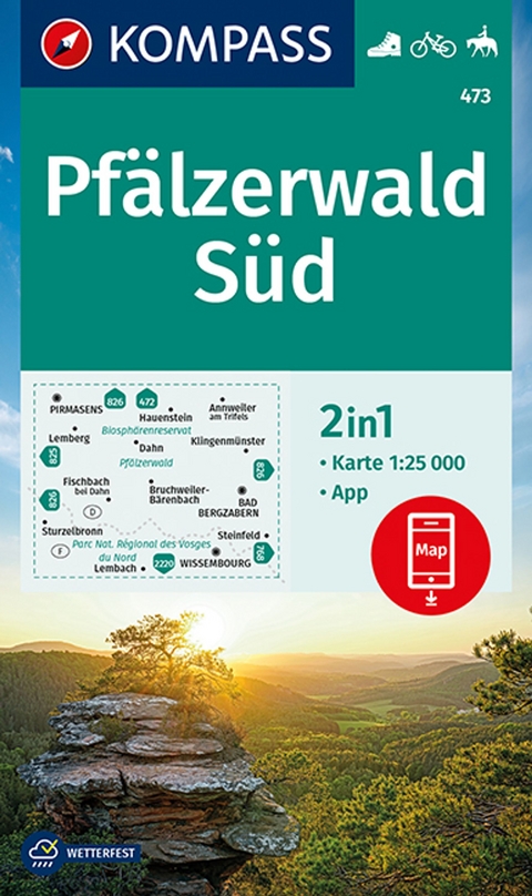 KOMPASS Wanderkarte 473 Pf&auml;lzerwald S&uuml;d 1:25.000