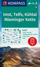 KOMPASS Wanderkarte 35 Imst, Telfs, K&uuml;htai, Mieminger Kette 1:50.000
