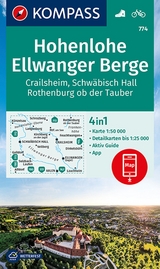 KOMPASS Wanderkarte 774 Hohenlohe, Ellwanger Berge, Crailsheim, Schw&auml;bisch Hall, Rothenburg ob der Tauber 1:50.000