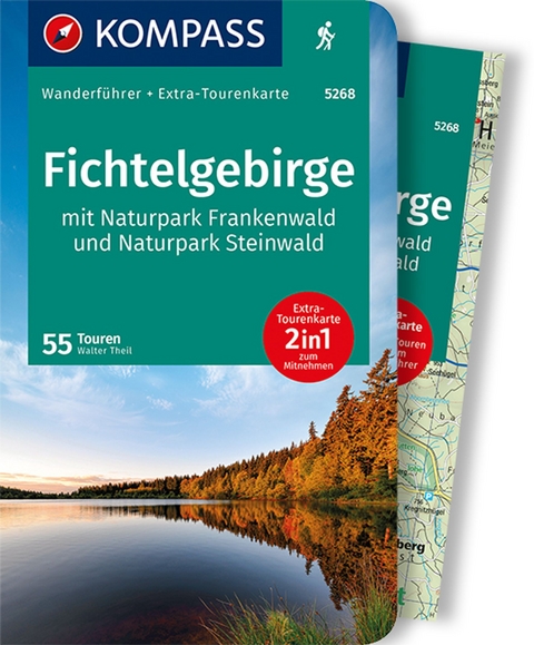 KOMPASS Wanderf&uuml;hrer Fichtelgebirge mit Naturpark Frankenwald und Naturpark Steinwald, 55Touren mit Extra-Tourenkarte - Walter Theil