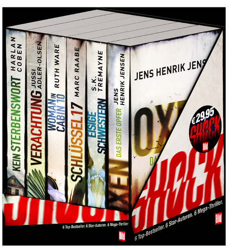 Box BILD Mega-Thriller 2021 - Jussi Adler-Olsen, Harlan Coben, Jens Henrik Jensen, Marc Raabe, S.K. Tremayne, Ruth Ware