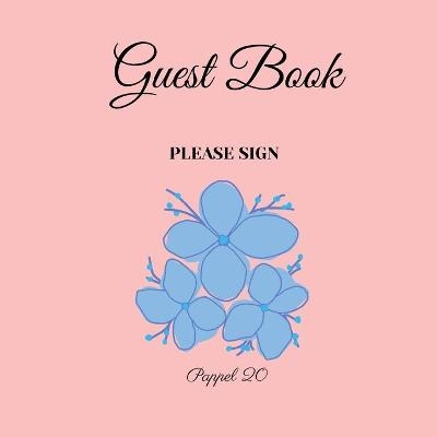 Guest Book- Flowers in a book themed - For any occasion- 66 color pages -8.5x8.5 Inch - Leonard Poers