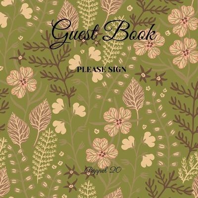 Guest Book- Floral Themed Act 2 - For any occasion - 66 color pages -8.5x8.5 Inch - Leonard Poers