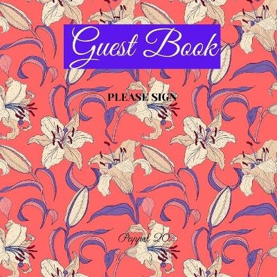 Guest Book- Anniversary themed - For any occasion- 66 color pages -8.5x8.5 Inch - Leonard Poers