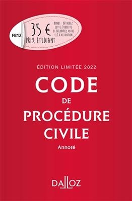 Code de proc&eacute;dure civile 2022, annot&eacute;
