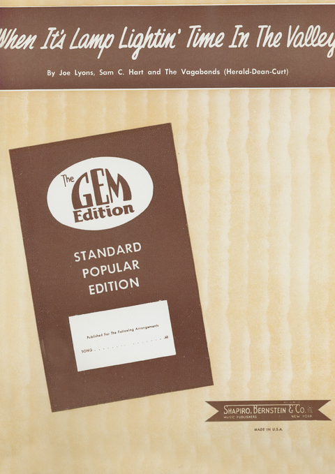 When It's Lamp Lightin' Time In The Valley - Joe Lyons, Sam C. Hart