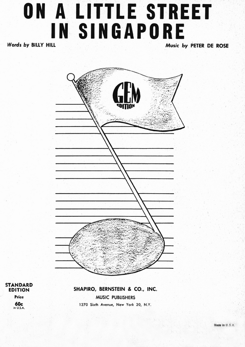 On A Little Street In Singapure - Peter de Rose, Billy Hill