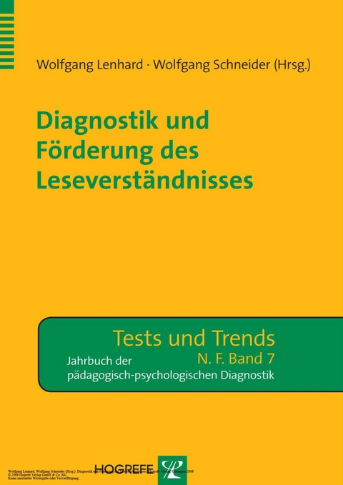 Diagnostik und F&ouml;rderung des Leseverst&auml;ndnisses - 