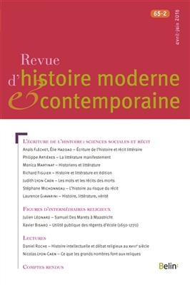 Revue d'histoire moderne et contemporaine, n° 65-2