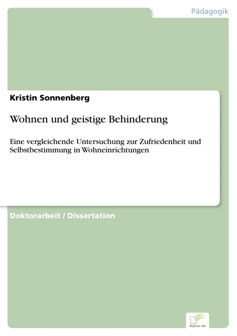 Wohnen und geistige Behinderung -  Kristin Sonnenberg